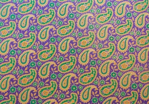 Wrapping Paper - Orange Paisley on Purple