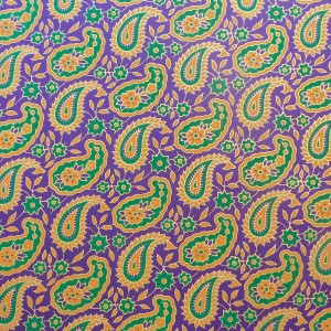 Wrapping Paper - Orange Paisley on Purple