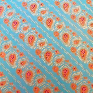 Wrapping Paper - Orange Paisley