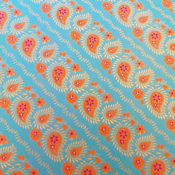 Wrapping Paper - Orange Paisley