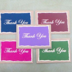 Colour Thank you Card Set