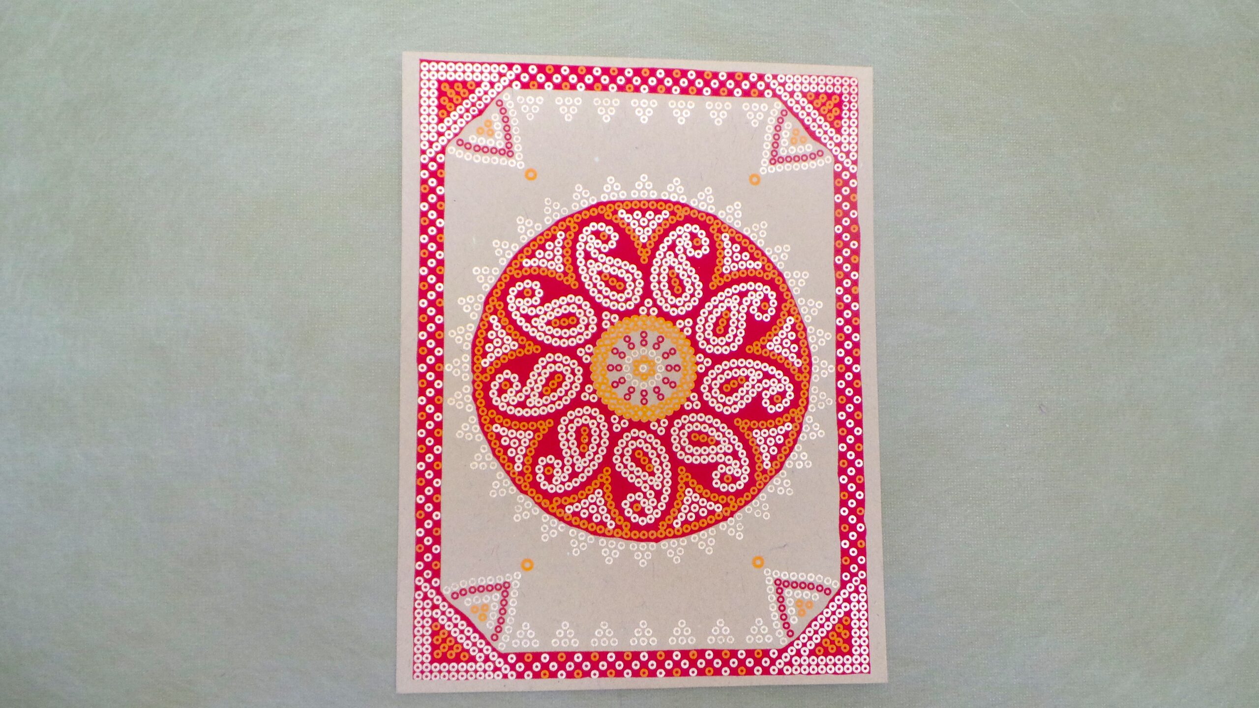 Red Circle Flower Card Set - Image 2