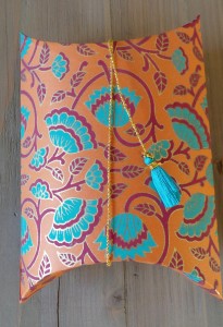 Large pillow - orange and blue flowers copy