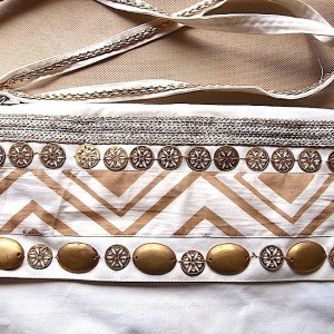 Golden Beading Fabric Bag