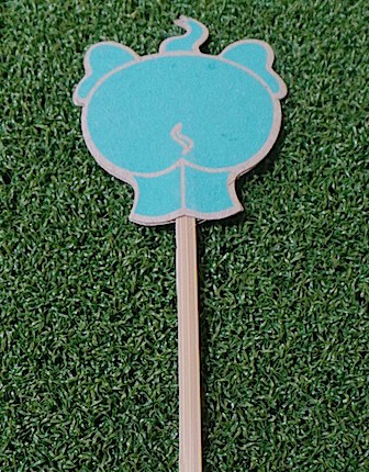 Elephant Bum Bookmark - Blue