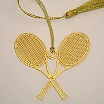 Tennis Rackets Brass Bookmark