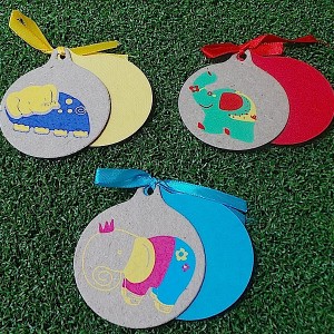 Round Elephant Gift Tags