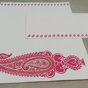 Red Paisley Writing Paper Set