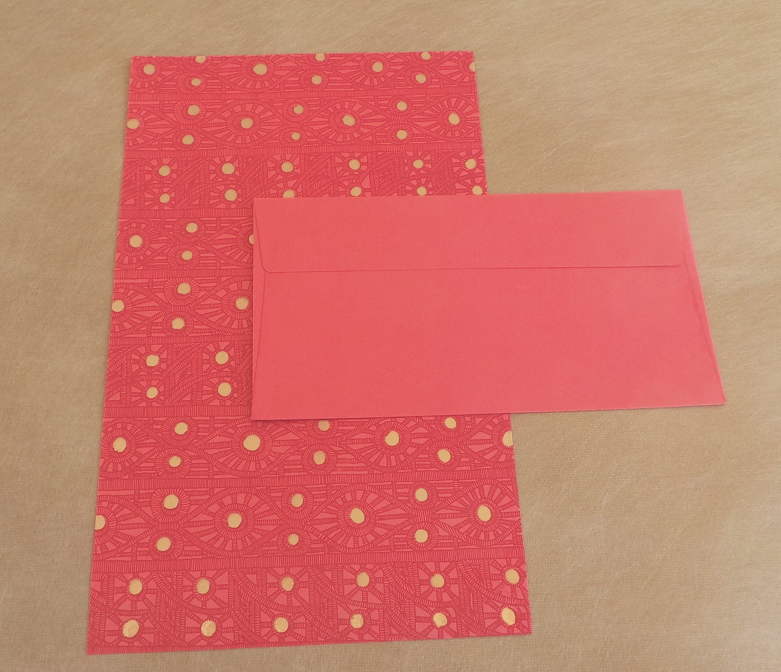 Pink with Gold Bindi Writing Paper - Image 2