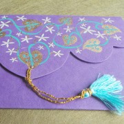 Hearts and Vines Purple Envelope